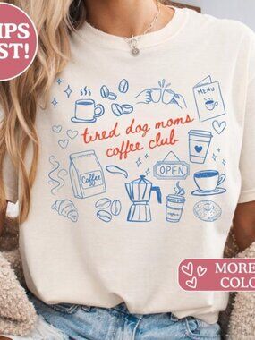 Funny Dog Mom Coffee Lover Shirt, Caffeinated Dog Mom Tee